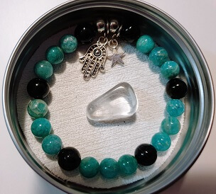 Pulsera Amazonita con ónix negro